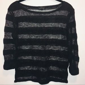 Topshop Mesh Striped Sweater